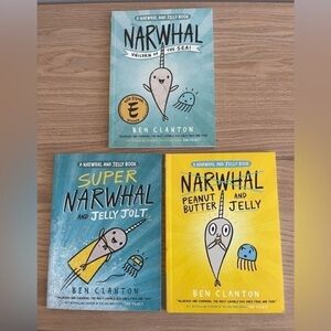 Narwhal and Jelly books Bundle of 3 by Ben Clanton Graphic Novels ages 5-7